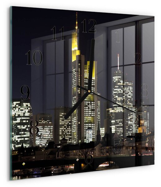 Skleněné hodiny na stěnu Horizont zskc-30x30-00173858