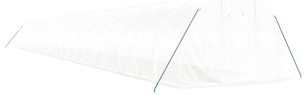 Skleník s ocelovým rámem bílý 66 m² 22 x 3 x 2 m