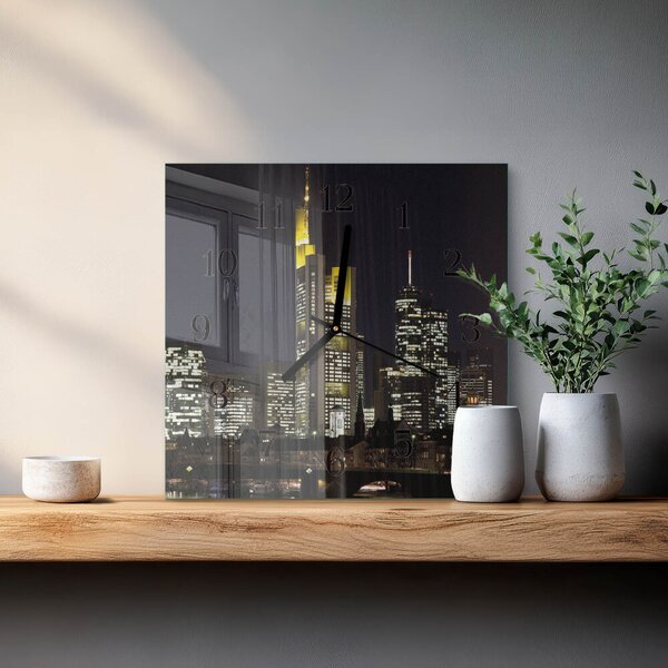 Skleněné hodiny na stěnu Horizont zskc-30x30-00173858