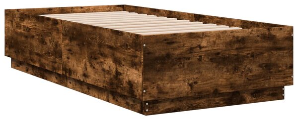 Rám postele s LED osvětlením kouřový dub 75 x 190 cm kompozit 3209671