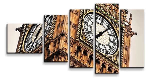 Sablio Obraz - 5-dílný Clock tower - 100x60 cm