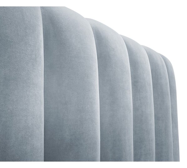 Světle modrá čalouněná dvoulůžková postel s úložným prostorem s roštem 180x200 cm Kelp – Micadoni Home