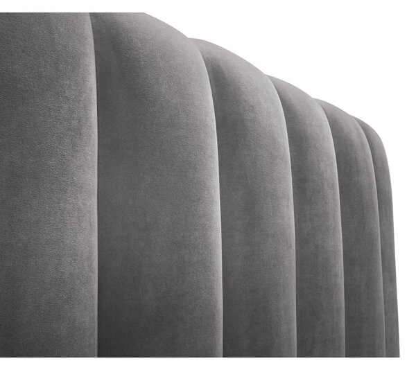 Šedá čalouněná dvoulůžková postel s úložným prostorem s roštem 180x200 cm Kelp – Micadoni Home