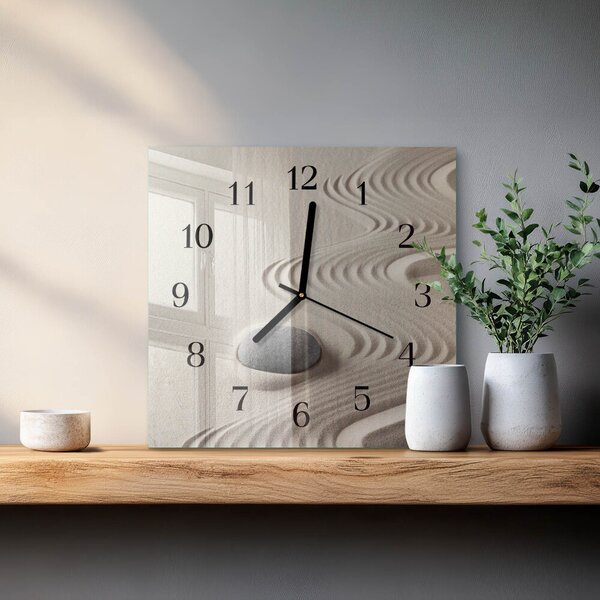 Skleněné hodiny na stěnu Kamenný písek zskc-30x30-00173872