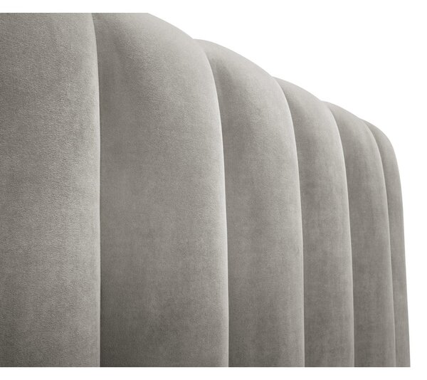Světle šedá čalouněná dvoulůžková postel s úložným prostorem s roštem 200x200 cm Kelp – Micadoni Home