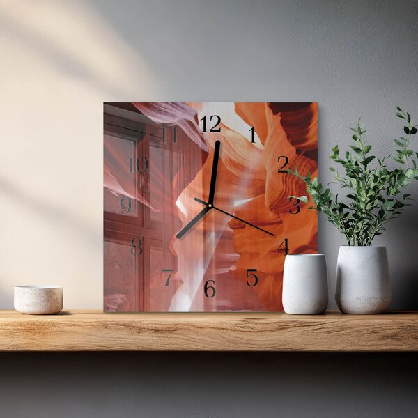 Skleněné hodiny na stěnu Jeskyně zskc-30x30-00173880
