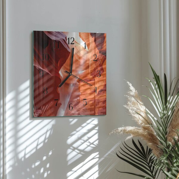 Skleněné hodiny na stěnu Jeskyně zskc-30x30-00173880