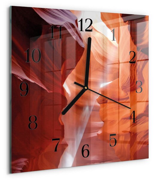 Skleněné hodiny na stěnu Jeskyně zskc-30x30-00173880