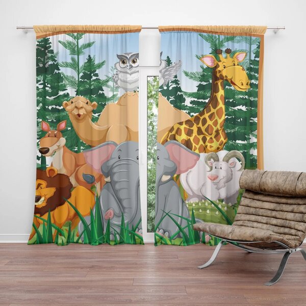 Sablio Závěs Zoo: 2ks 140x250cm
