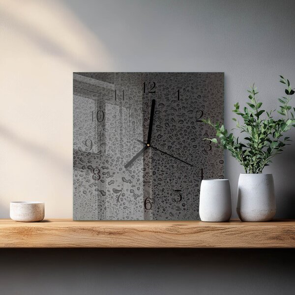 Skleněné hodiny na stěnu Kapky vody zskc-30x30-00173924