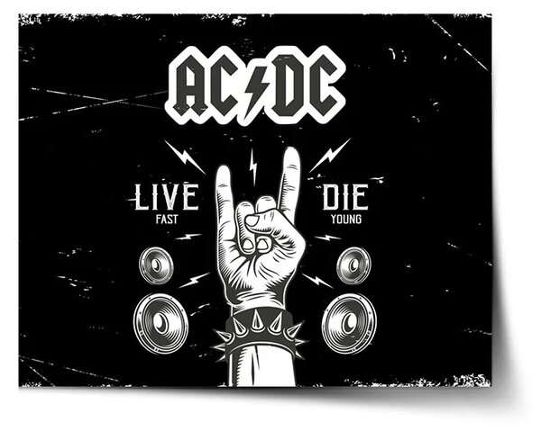 Sablio Plakát ACDC Live fast, die young - 60x40 cm
