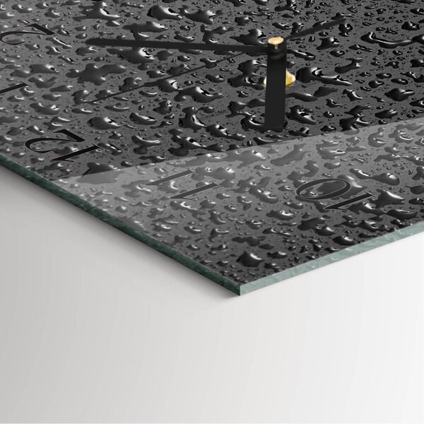 Skleněné hodiny na stěnu Kapky vody zskc-30x30-00173925