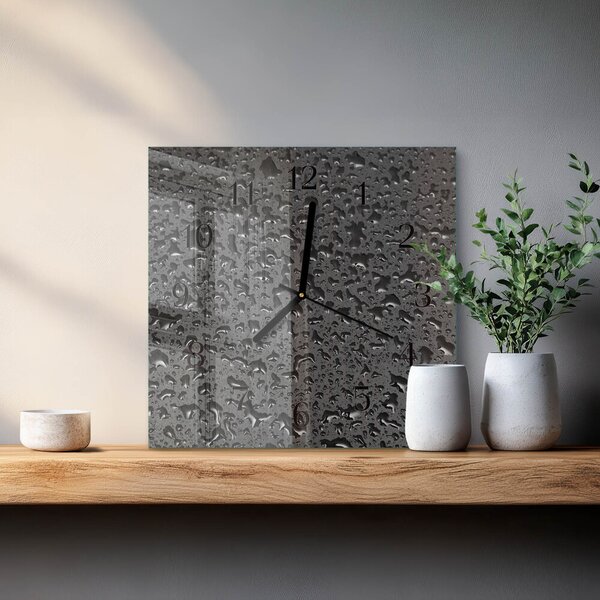 Skleněné hodiny na stěnu Kapky vody zskc-30x30-00173925