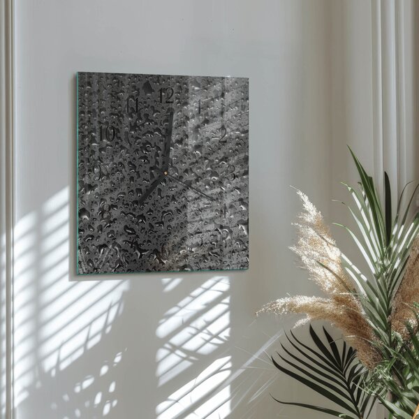 Skleněné hodiny na stěnu Kapky vody zskc-30x30-00173925