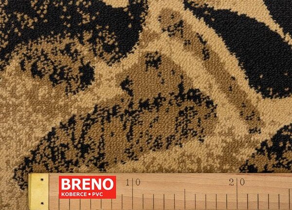 Breno Kusový koberec STANDARD FLORIS Black, 133x190 cm, Béžová/Vícebarevné