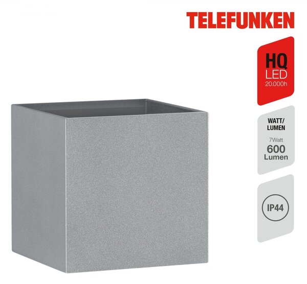 TF 303404TF TELEFUNKEN LED venkovní svítidlo 11 cm 2x7W 600lm stříbrná - BRILONER