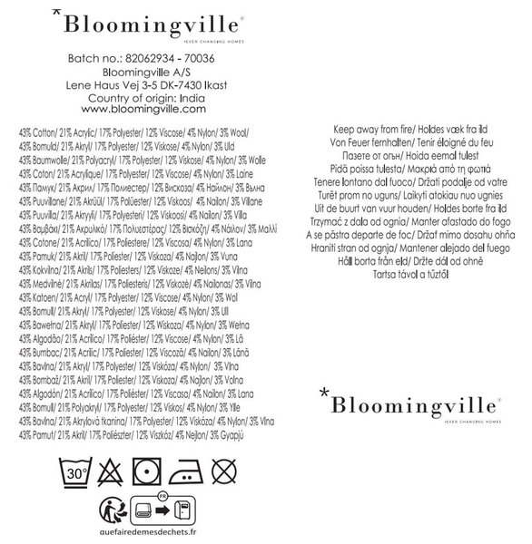 Hnědá deka z recyklované bavlny 130x160 cm Lane – Bloomingville