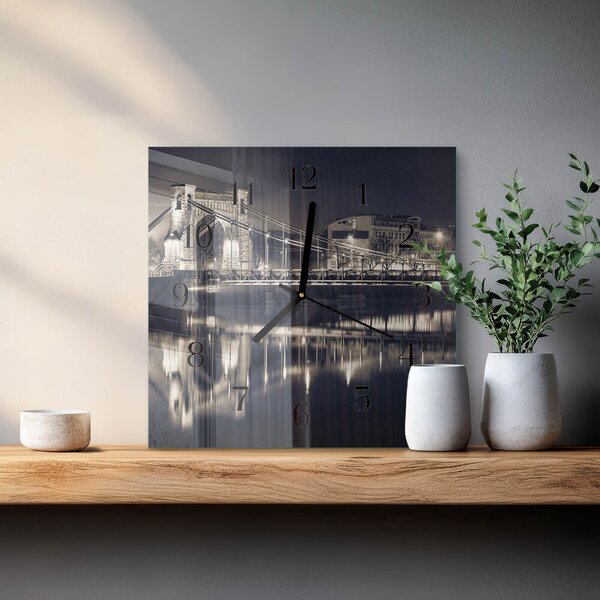 Skleněné hodiny na stěnu Most zskc-30x30-00173992
