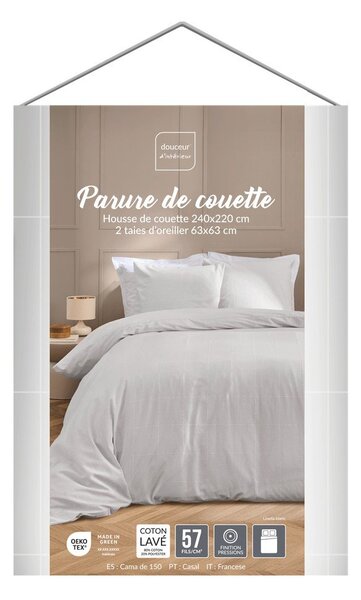 Bílé povlečení na dvoulůžko/prodloužené 240x220 cm Linella – douceur d'intérieur