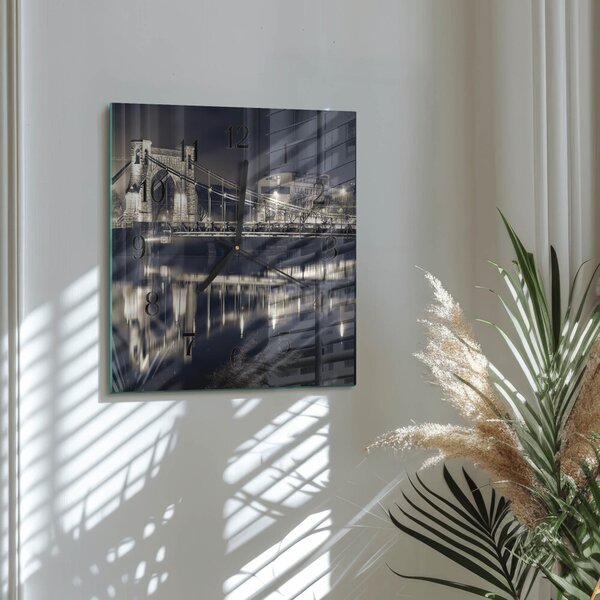 Skleněné hodiny na stěnu Most zskc-30x30-00173992