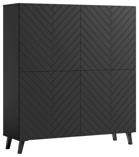 VYSOKÁ KOMODA, černá, 120/132/39 cm Livetastic - Online Only komody, Online Only