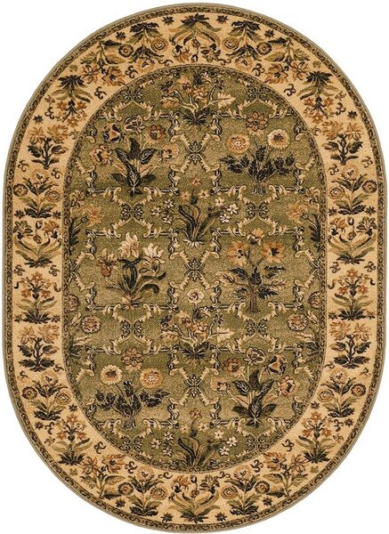Breno Kusový koberec ISFAHAN ovál OLANDIA olive, 140x190 cm, Béžová/Vícebarevné