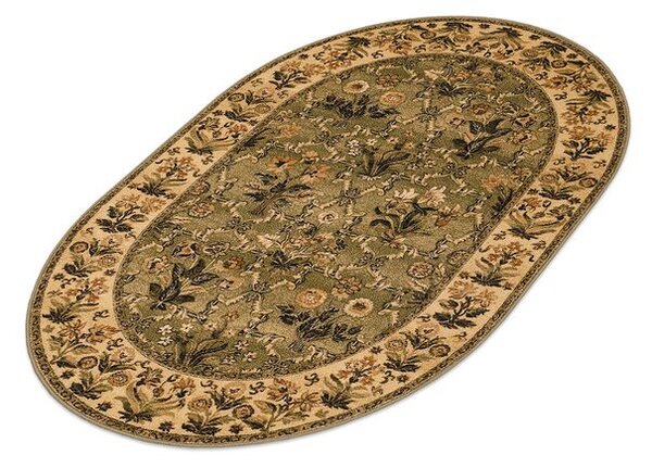 Breno Kusový koberec ISFAHAN ovál OLANDIA olive, 140x190 cm, Béžová/Vícebarevné