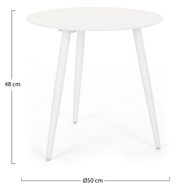 Bizzotto Bílý kovový zahradní odkládací stolek Ridley 50 cm