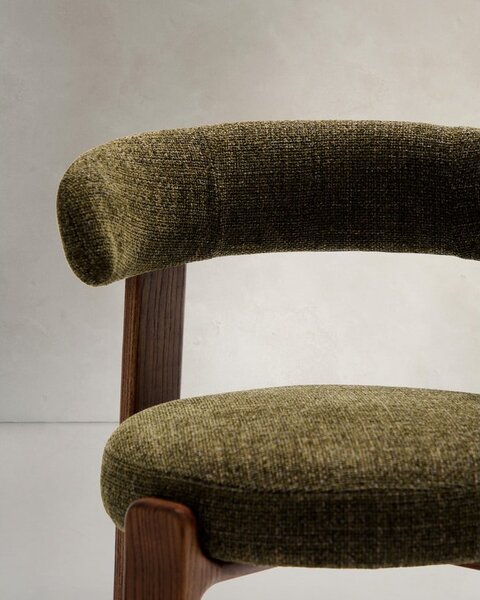 Khaki/hnědá jídelní židle z jasanového dřeva Granite – Kave Home
