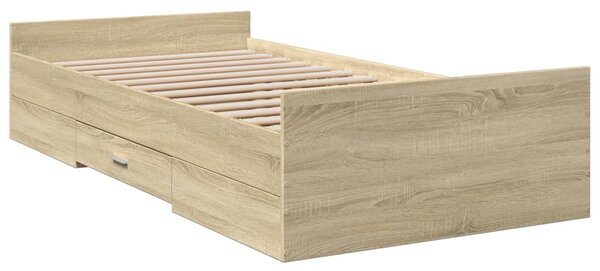 Rám postele se zásuvkami dub sonoma 90x200 cm kompozitní dřevo 3280337