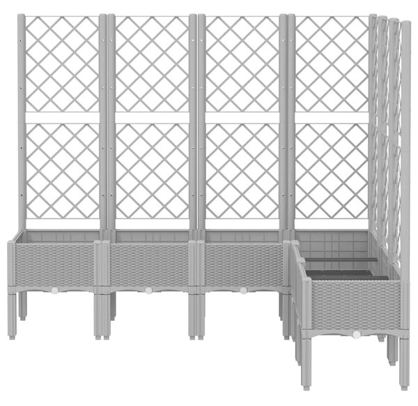 Zahradní truhlík s treláží světle šedý 160 x 120 x 142 cm PP