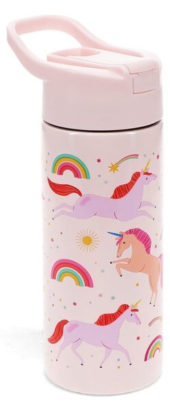 Světle růžová nerezová dětská lahev 500 ml Unicorn – Rex London
