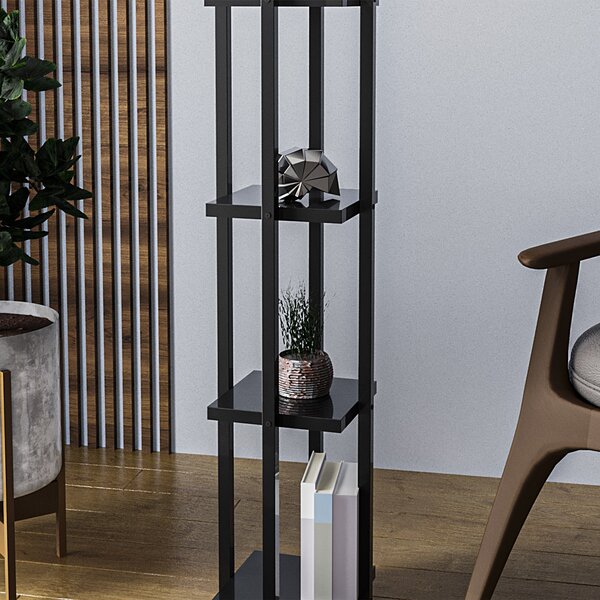 ASIR Stojací lampa SHELF LAMP černá a bílá s poličkami