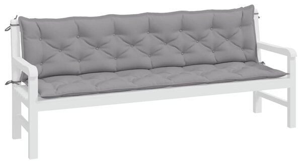 Podušky na zahradní lavici 2 ks šedé 200x50x7cm látka oxford