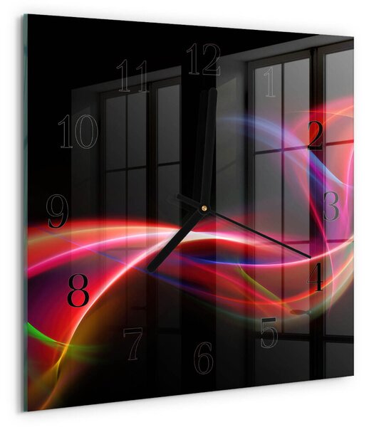 Skleněné hodiny na stěnu Abstraktní čáry zskc-30x30-00174087