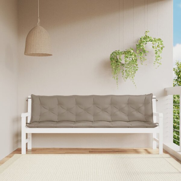Podušky na zahradní lavici 2ks taupe 200x50x3cm oxfordská látka