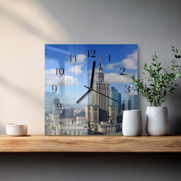 Skleněné hodiny na stěnu Varšava zskc-30x30-00174108