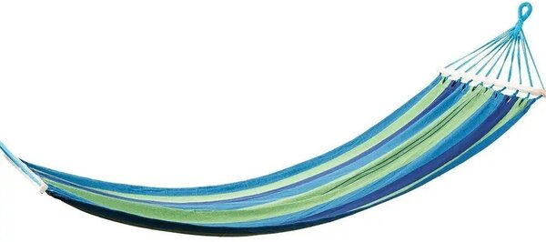 Houpací síť s tyčí Verk Group modrá 150 kg 200 x 80 cm