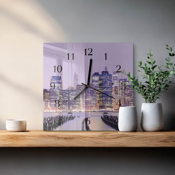 Skleněné hodiny na stěnu Horizont zskc-30x30-00174138