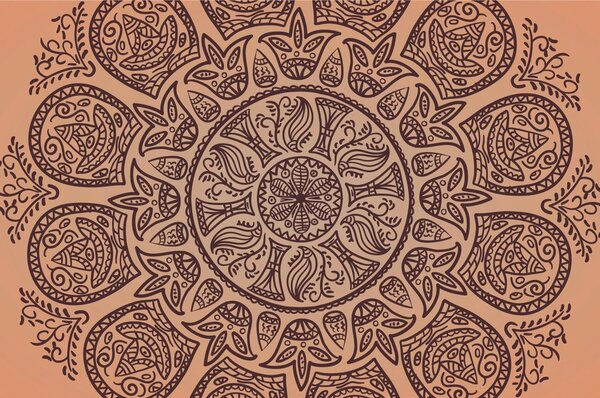 Tapeta Mandala s abstraktním lidovým vzorem