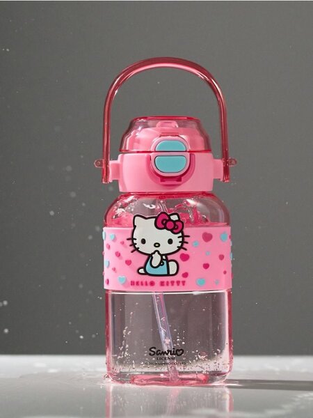 Sinsay - Láhev na pití s držadlem a brčkem Hello Kitty - vícebarevná