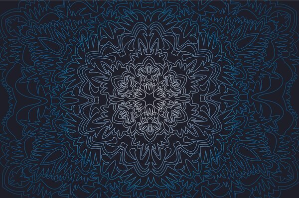 Tapeta ornamentální Mandala na černém pozadí