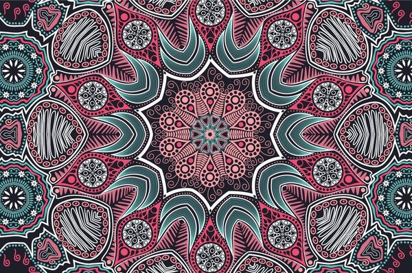 Tapeta indická Mandala s květinovým vzorem