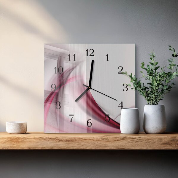 Skleněné hodiny na stěnu Abstraktní čáry zskc-30x30-00174152