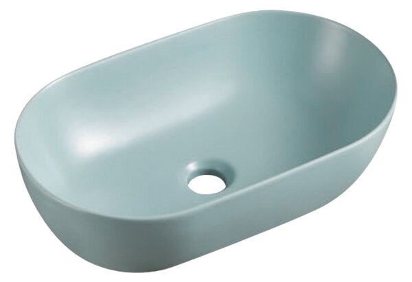UPTrend Oválné keramické umyvadlo na desku SPARROW TR41385‑U35, sage mist mat