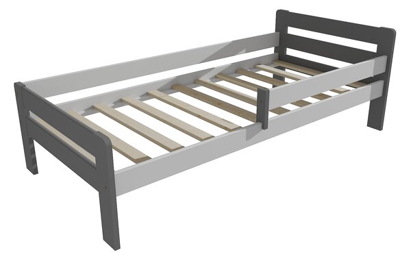 Vomaks Dětská postel se zábranou VMK002C KIDS Rozměr: 70 x 160 cm, Barva: barva šedá + bílá