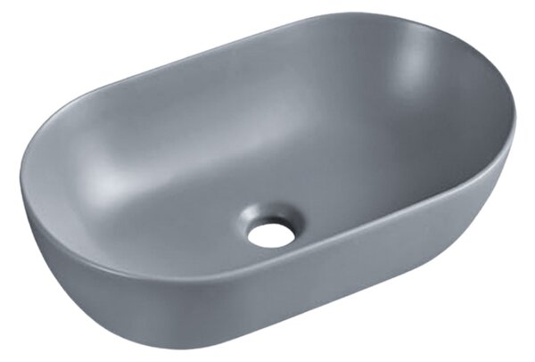 UPTrend Oválné keramické umyvadlo na desku SPARROW TR41385‑U10, pebble grey mat