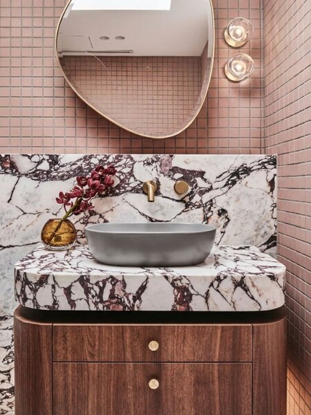 UPTrend Oválné keramické umyvadlo na desku SPARROW TR41385‑U10, pebble grey mat