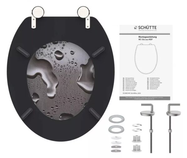 WC sedátko Schütte GREY STEEL | MDF, bez Soft Close