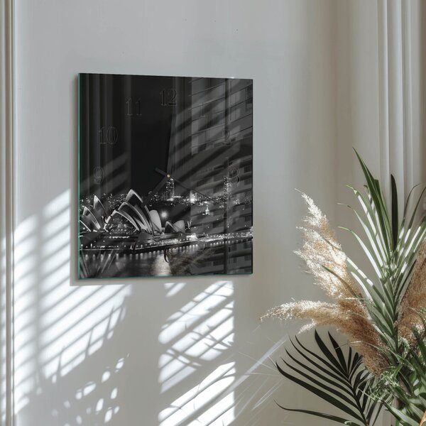 Skleněné hodiny na stěnu Sydney Horizon zskc-30x30-00174191